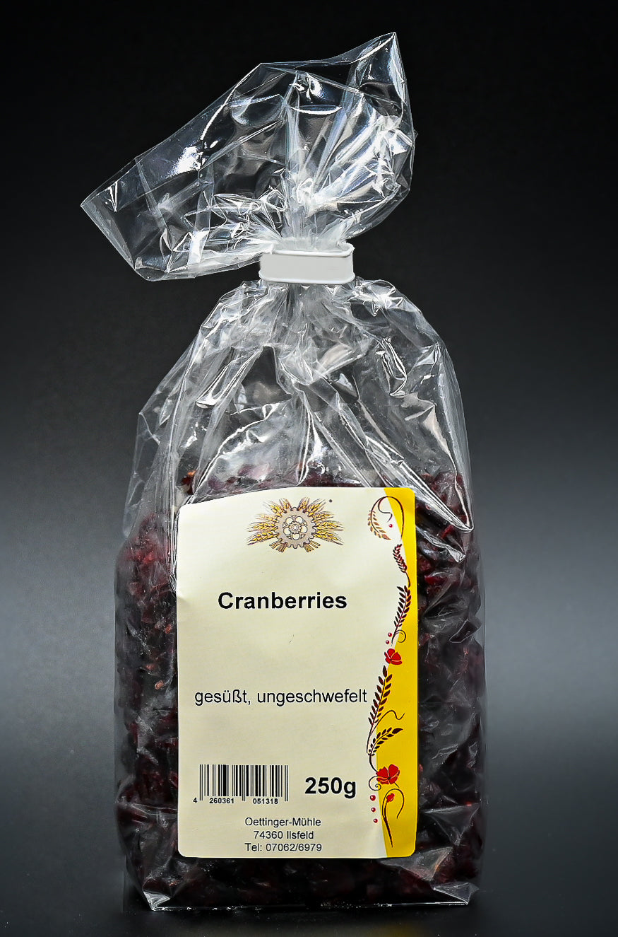 Cranberries gesüßt
